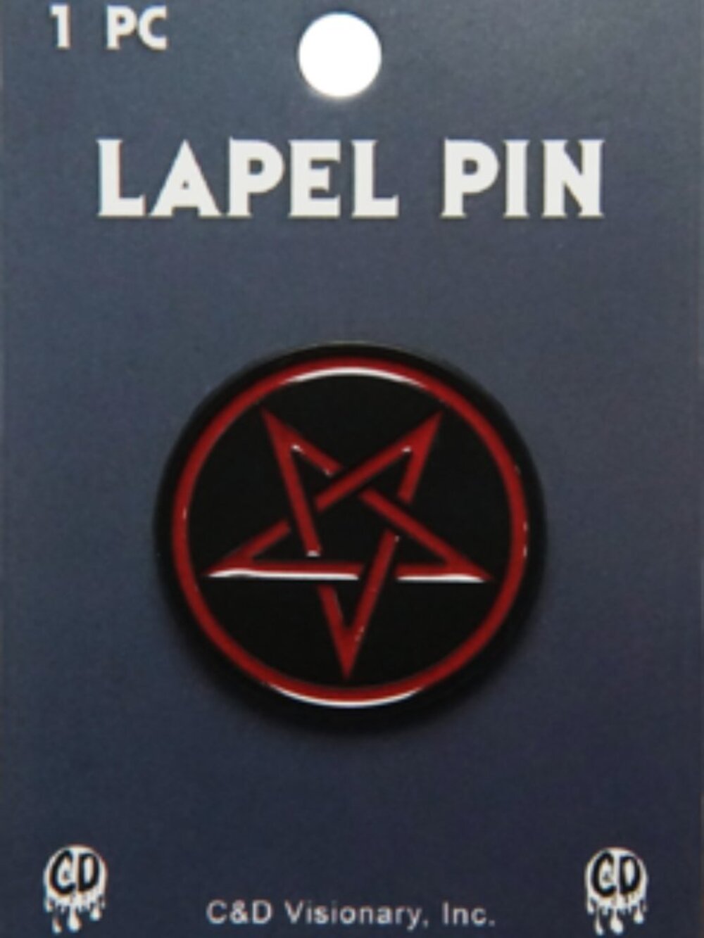 Red and Black Pentagram - Enamel Pin - Gothic Witchcraft Amulet Accessory